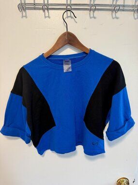 TLF Emerge block crop workout top Color Cobalt black Colorblock S